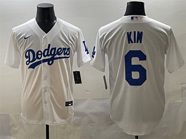Men's White Los Angeles Dodgers #6 Hyeseong Kim Cool Base Stitched Baseball Jersey